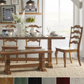 Eleanor Oak Farmhouse Trestle Base 6 Piece Dining Set French Ladder Back By Inspire Q Classic