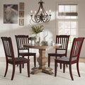 Eleanor Oak Round Solid Wood Top And Slat Back Chairs 5 Piece Dining Set By Inspire Q Classic