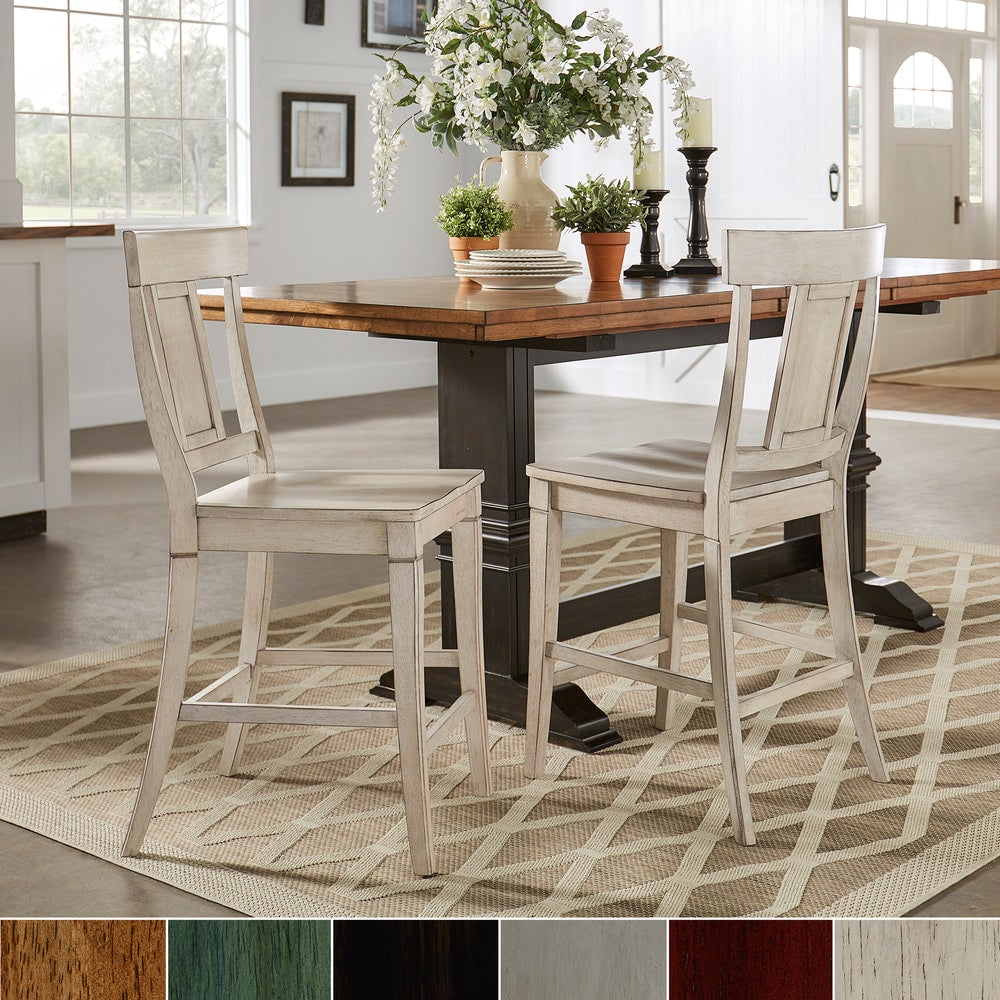 Eleanor Panel Back Wood Counter Chair Set Of 2 By Inspire Q Classic