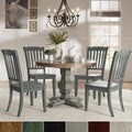 Eleanor Sage Green Round Soild Wood Top 5 Piece Dining Set Slat Back By Inspire Q Classic
