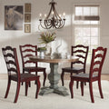 Eleanor Sage Green Round Solid Wood Top Ladder Back 5 Piece Dining Set By Inspire Q Classic