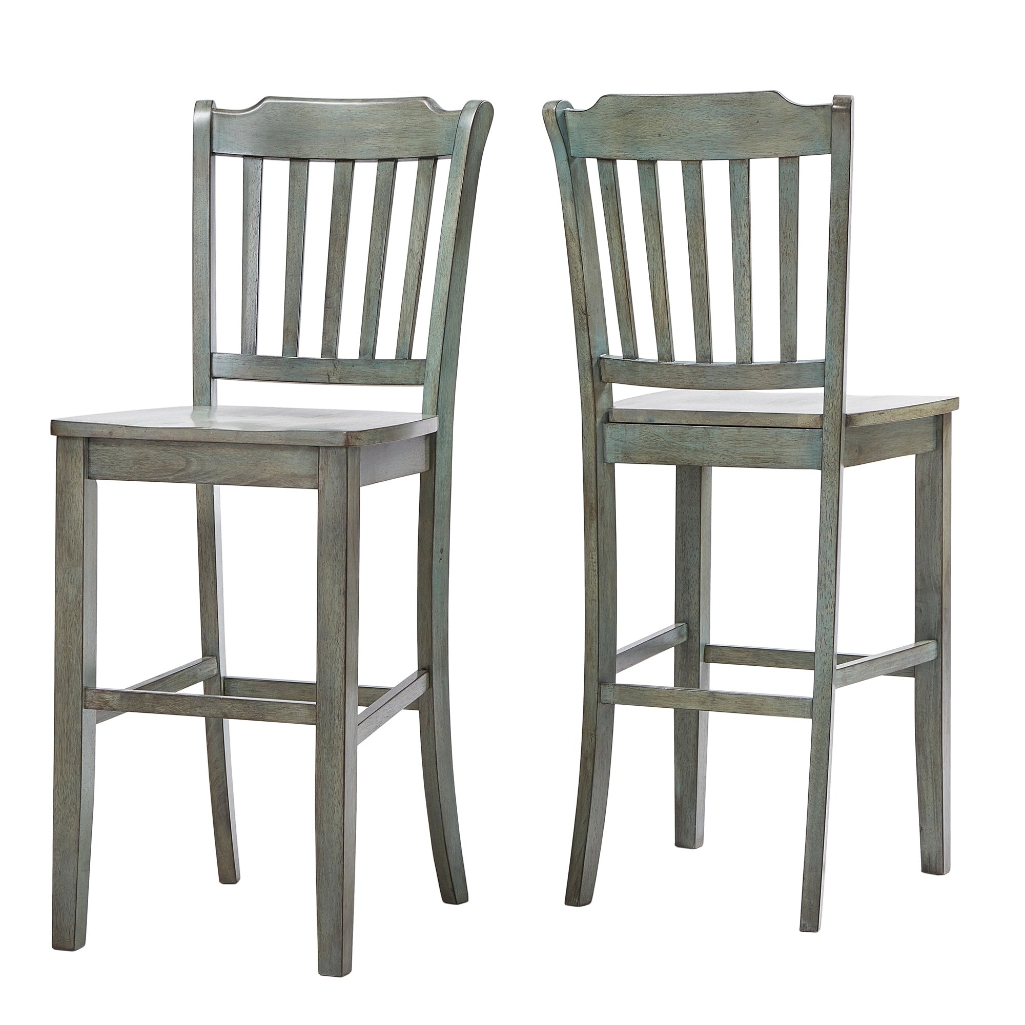 Eleanor Slat Back Bar Height Chairs Set Of 2 By Inspire Q Classic