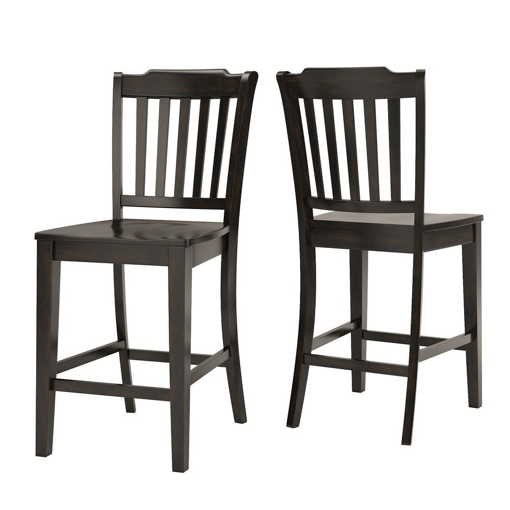 Eleanor Slat Back Wood 24 In. Counter Chair Set Of 2 By Inspire Q Classic