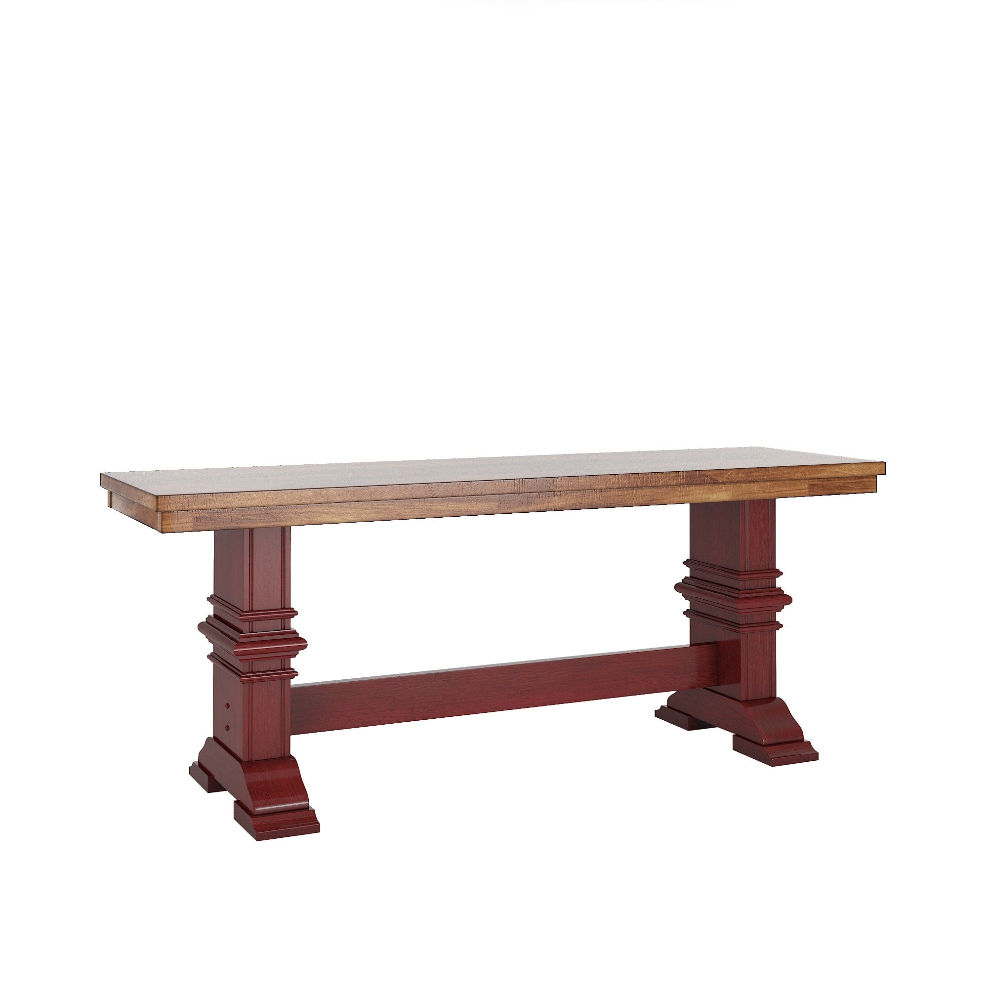 Eleanor Two Tone Trestle Leg Wood Dining Bench By Inspire Q Classic