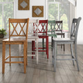 Eleanor Double X Back Wood 24 Inch Counter Chair Set Of 2 By Inspire Q Classic