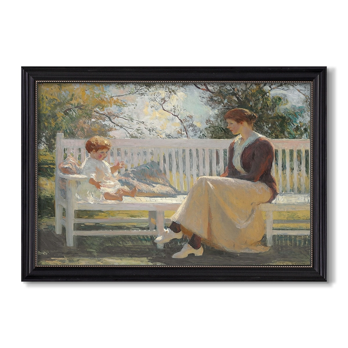 Eleanor And Benny 1916 Frank Weston Benson Custom Framed Canvas