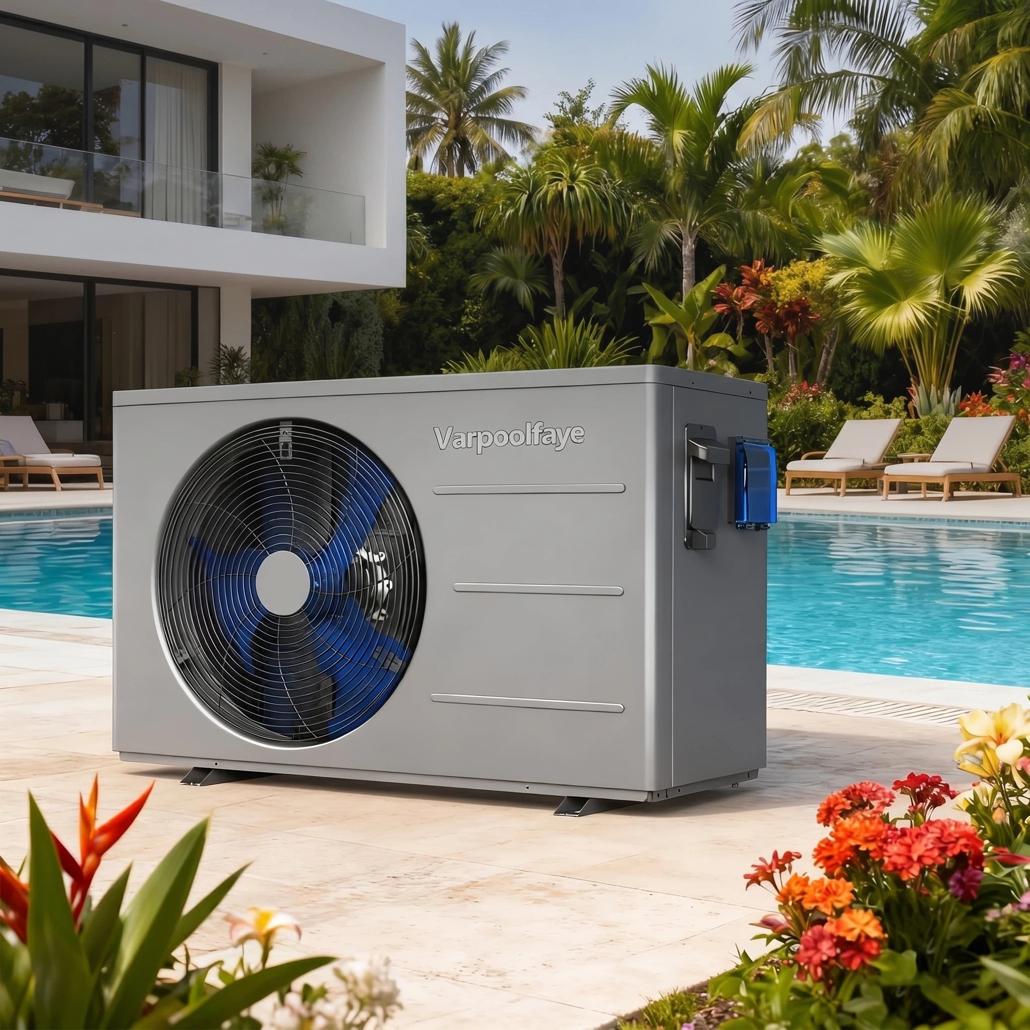 Electric Pool Heat Pump 40000 Btu Up To 12000 Gallon Pool Wifi Heating And Cooling 12000 Gallon