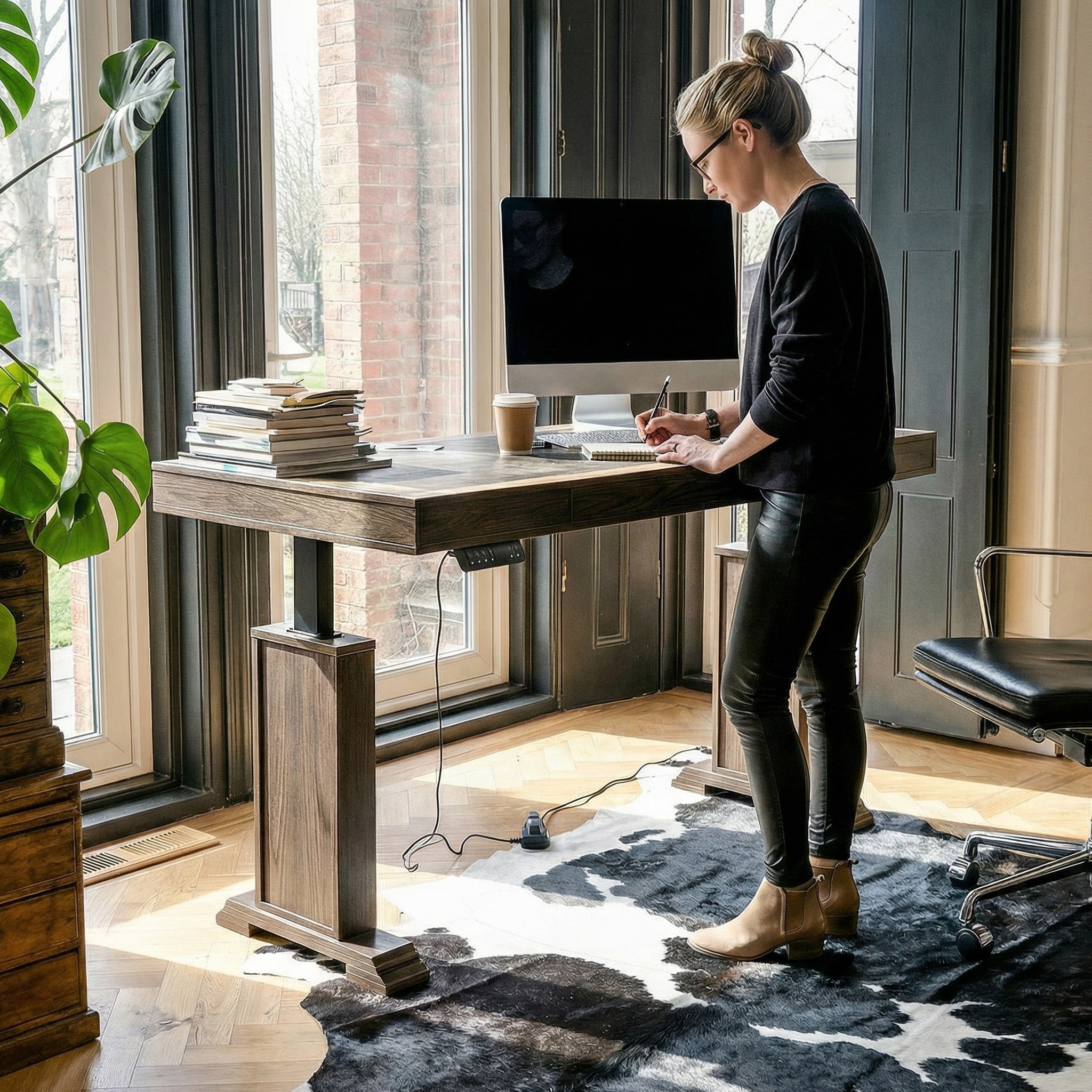Electric Standing Desk With Memory Control Adjustable Height Sit Stand Desk Computer Desk Home Office Workstation