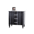 Eleena Nightstand 3 Drawers Black Solid Wood Metal Handles 28 Inch