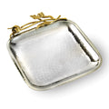 Elegance Gold Butterfly Square Tray 8.25