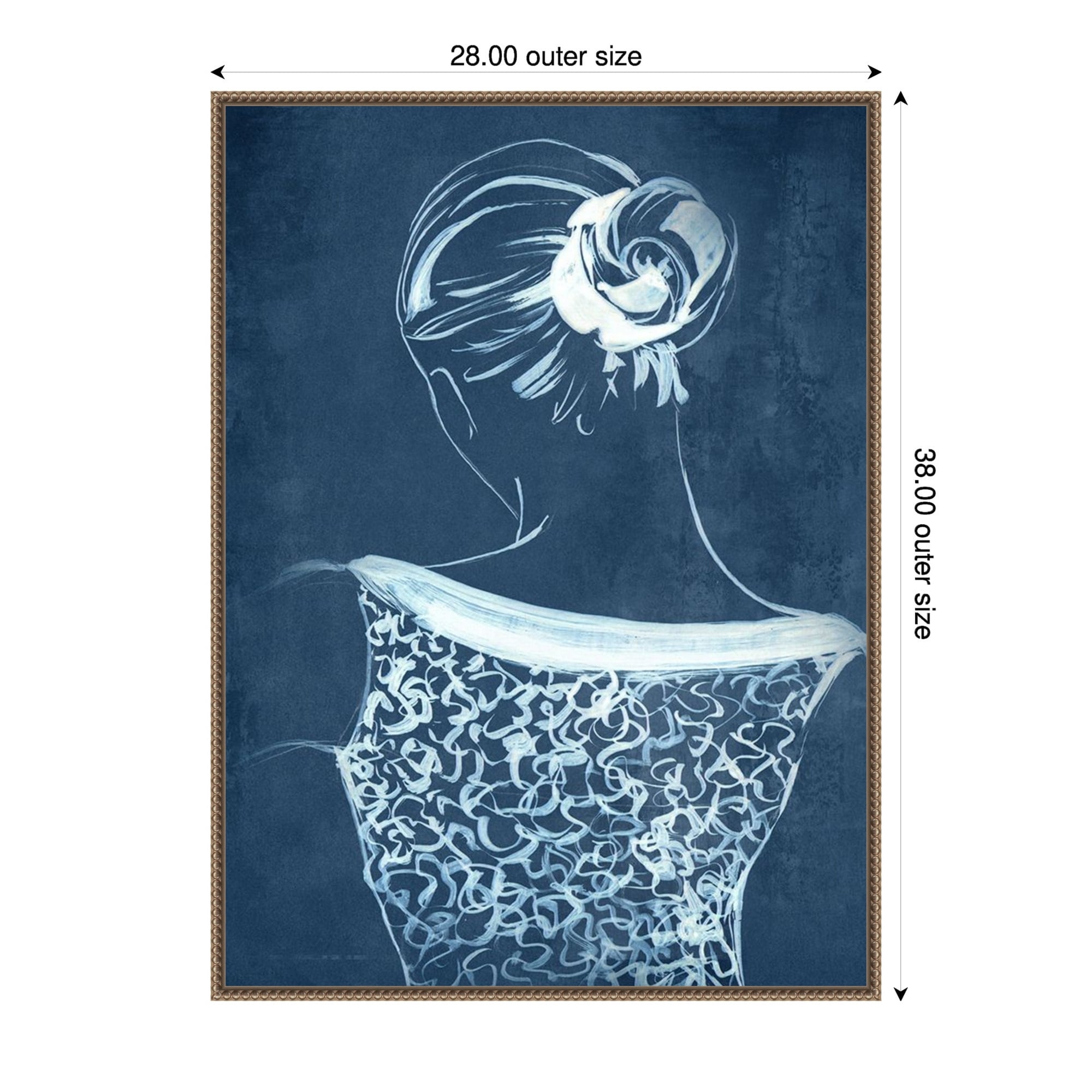 Elegance In Blue And White I By Eli Jones Framed Canvas Wall Art Print