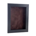 Elegant Charcoal Wood Shadow Box Frame With Acrylic Front Brown Suede Backing 30 Sizes
