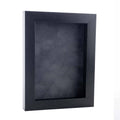 Elegant Charcoal Wood Shadow Box Frame With Acrylic Front Dark Grey Suede Backing 30 Sizes