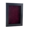 Elegant Charcoal Wood Shadow Box Frame With Acrylic Front Dark Red Suede Backing 30 Sizes