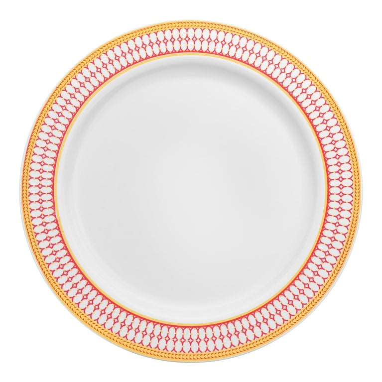 Elegant Gold Chord Rim Disposable Plastic Plate Packs Party Supplies