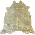 Elegant Gold Metallic On White Premium 100 Argentinean Cowhide 5 X 7