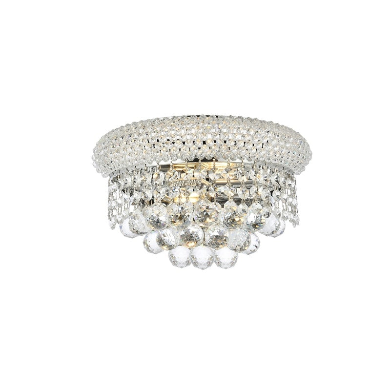 Elegant Lighting 12 Inch 2 Light Chrome Royal Cut Crystal Clear Wall Sconce