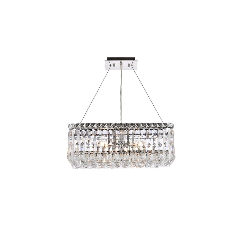 Elegant Lighting Chrome Royal Cut 20 Inch Crystal Clear Hanging 4 Light Chandelier