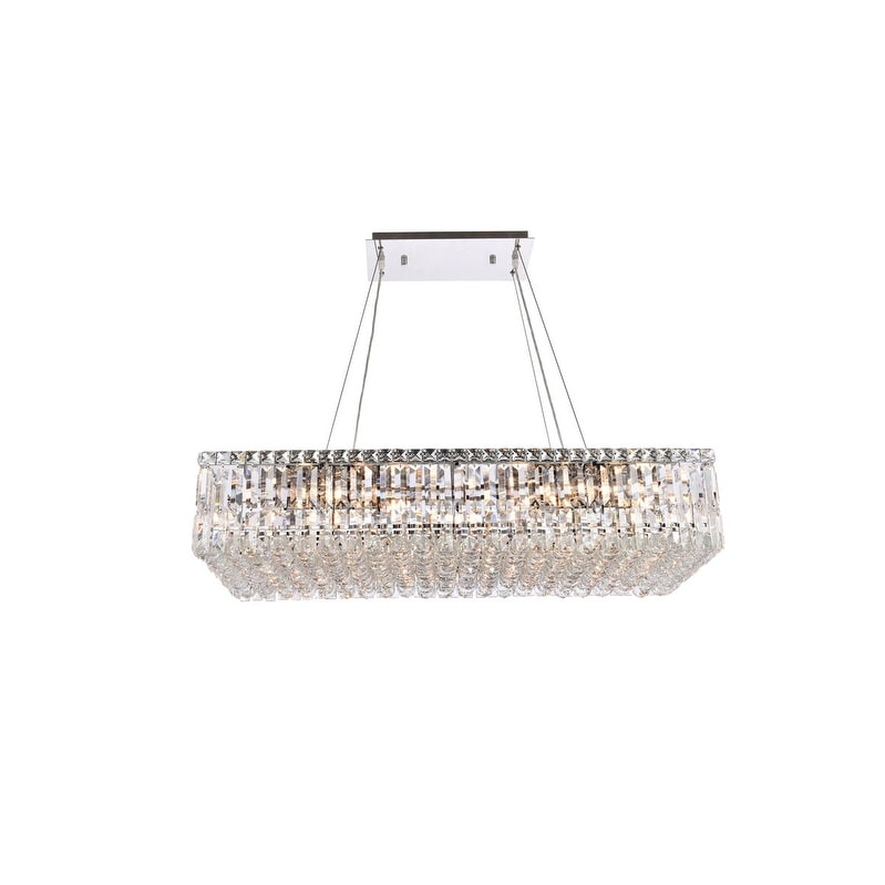 Elegant Lighting Chrome Royal Cut 36 Inch Crystal Clear Hanging 16 Light Chandelier