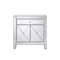 Elegant Lighting Contempo Silver 1 Drawer 2 Doors Cabinet