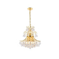 Elegant Lighting Gold 19 Inch Royal Cut Crystal Clear Hanging 10 Light Chandelier