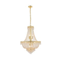 Elegant Lighting Gold 24 Inch Royal Cut Crystal Clear Hanging 12 Light Chandelier