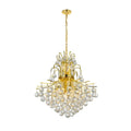 Elegant Lighting Gold Royal Cut 22 Inch Crystal Clear Hanging 11 Light Chandelier