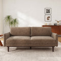 Elegant Loveseat Sofa Couch With Wood Legs Brown 2 Seater Sofa Couch Settee Couch With Square Armrests