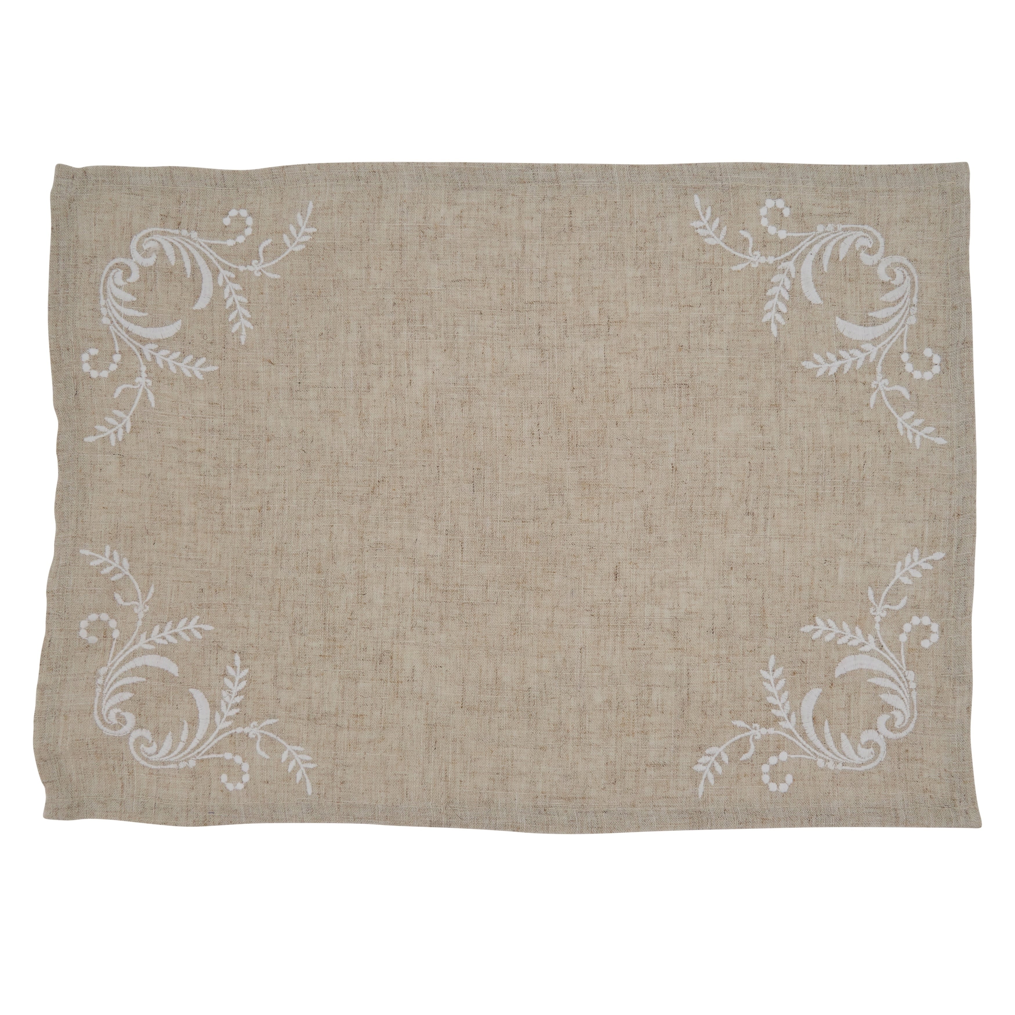 Elegant Placemats With Embroidered Design Set Of 4
