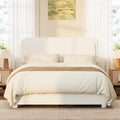 Elegant Queen Platform Bed Frame With Adjustable Height Headboard