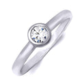 Elegant Single Stone White Cubic Zirconia Silver Bridal Fashion Ring