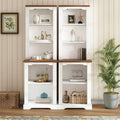 Elegant Two Piece Freestanding Cabinet Set With Open Storage And Durable Construction For Home Organization