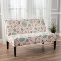 Elegant Upholstered Sofa With Wood Frame 2 Seater Sofa Couch White Blue Living Room Sofa For Bedroom