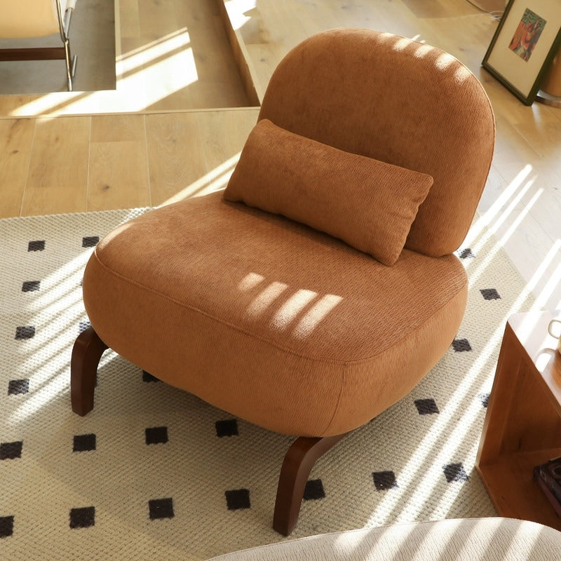 Elegant Velvet Armless Accent Chair Modern Solid Wood Legs Versatile Seating For Any Space