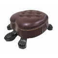 Elegant Walnut Finish Turtle Ottoman Foot Stool 9.5 X 28 X 21 Inches