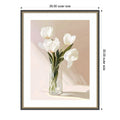 Elegant White Blooms By Treechild Wood Framed Wall Art Print