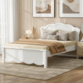Elegant White Wood Platform Bed With Headboard By Harper Bright Designs