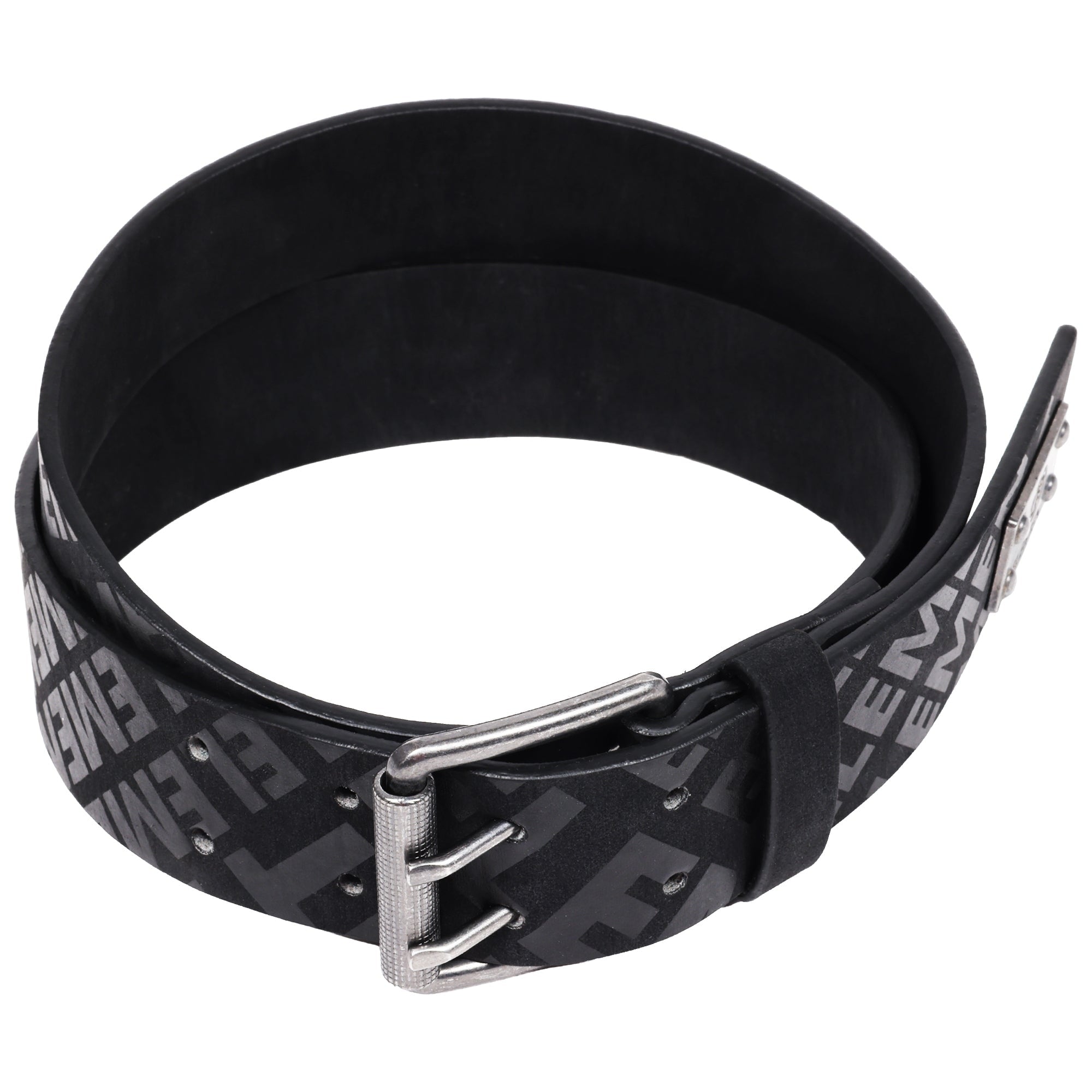 Element Distressed Pu Belt With Antique Silver Roller Buckle Black