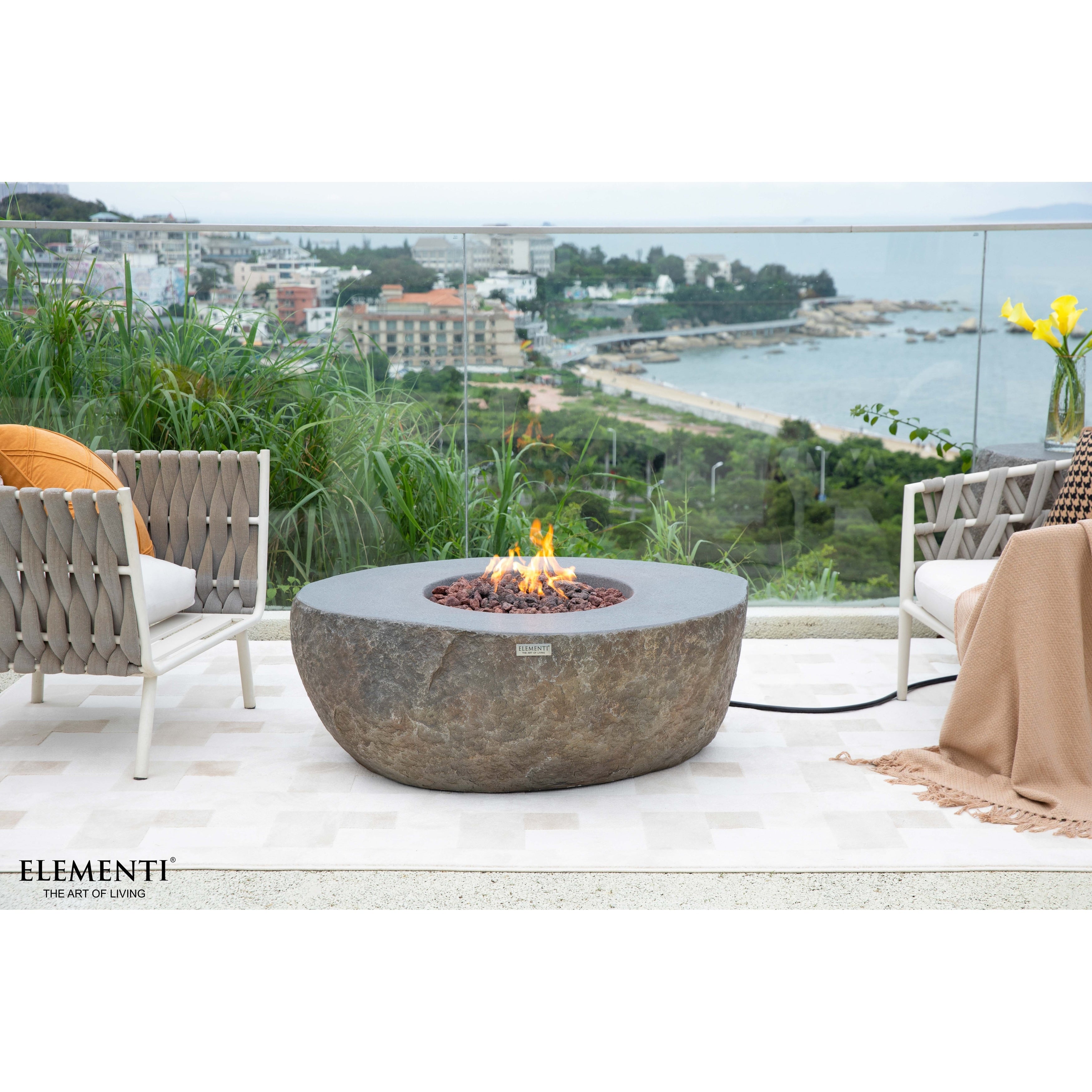 Elementi Boulder Concrete Propane 45 000 Btu Auto Ignition Fire Table