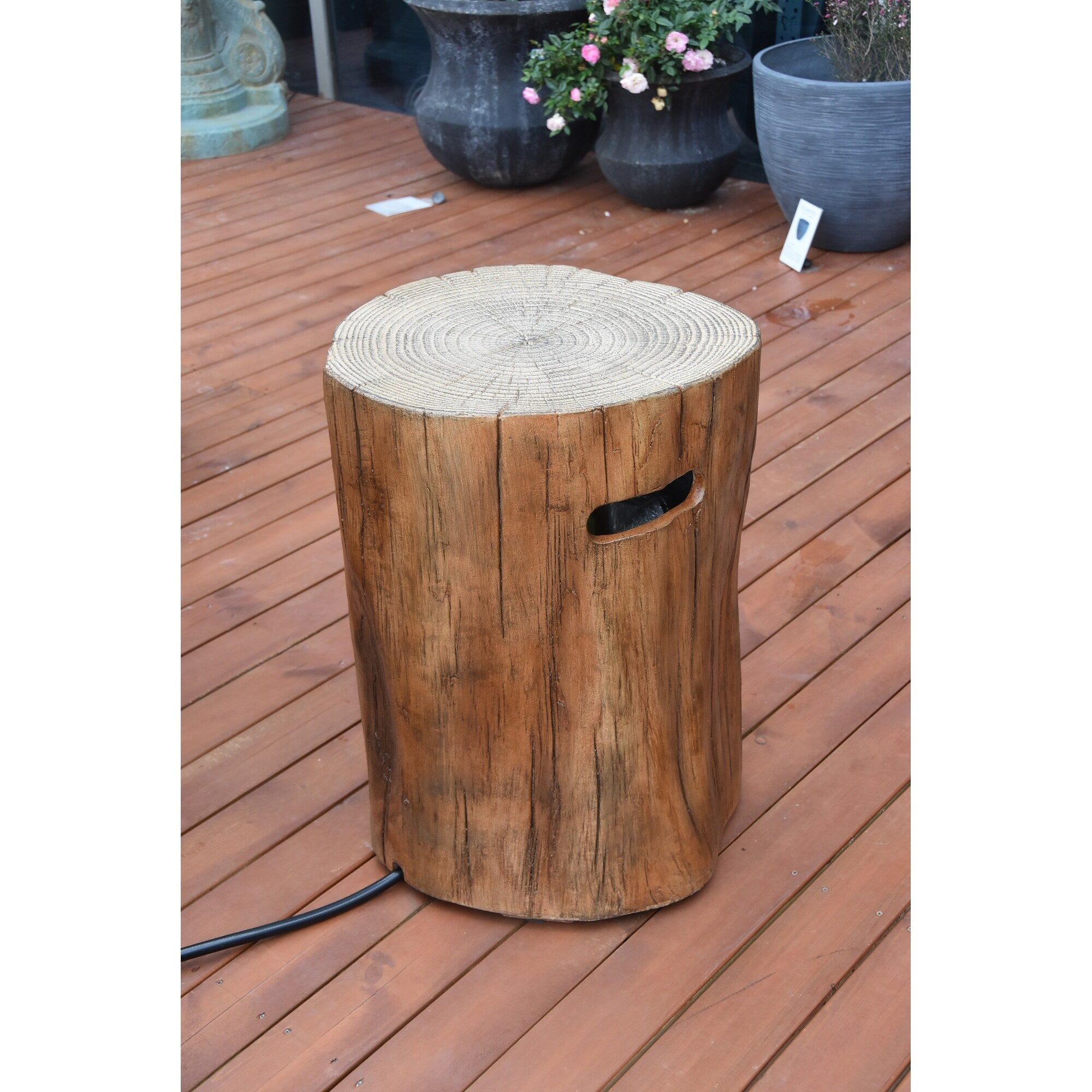 Elementi Manchester Redwood Fire Table Matched Concrete Tank Cover