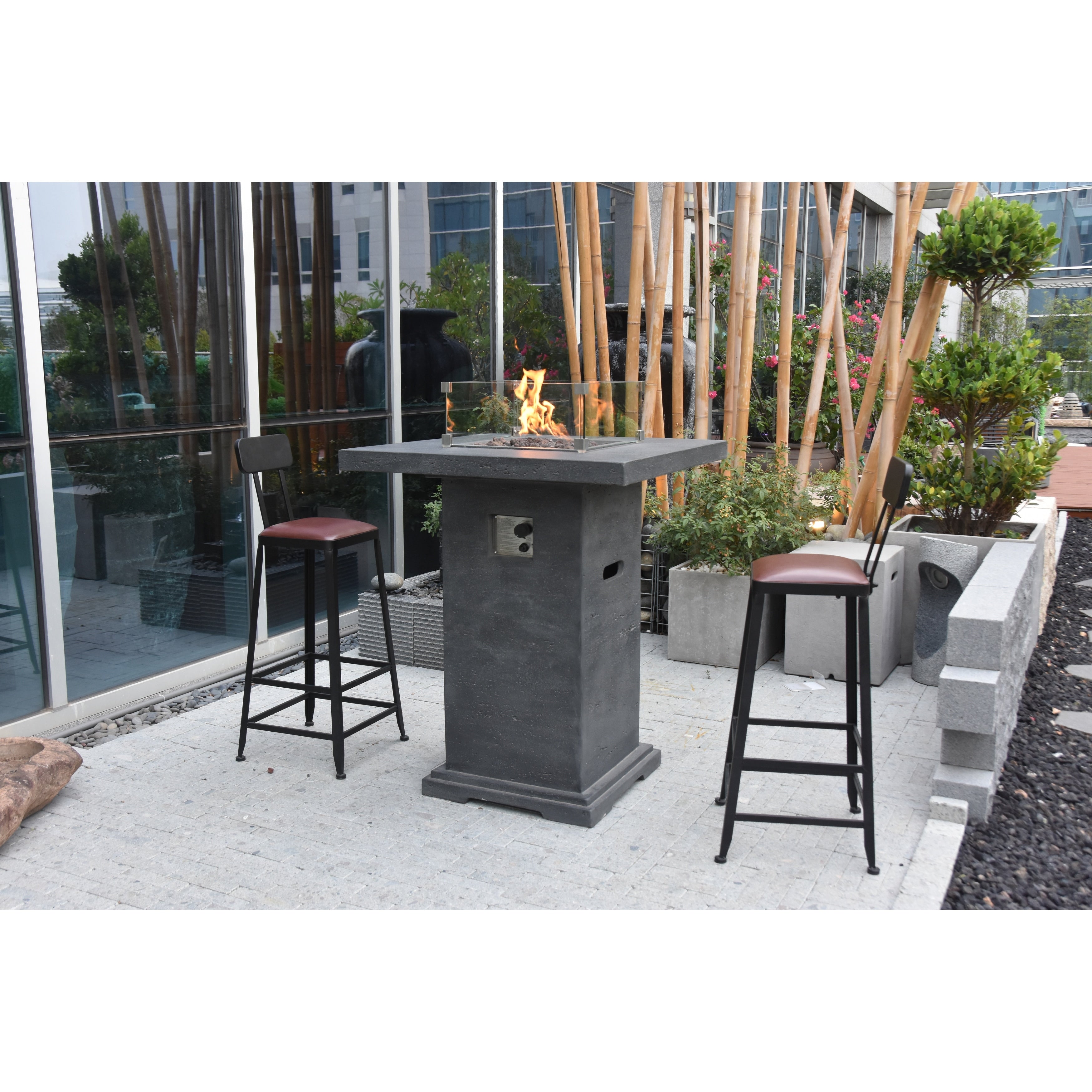 Elementi Montreal Bar Table Cast Concrete Propane Fire Table