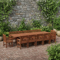 Elen 13 Piece Outdoor Rectangular Extendable Dining Table And Chairs Set