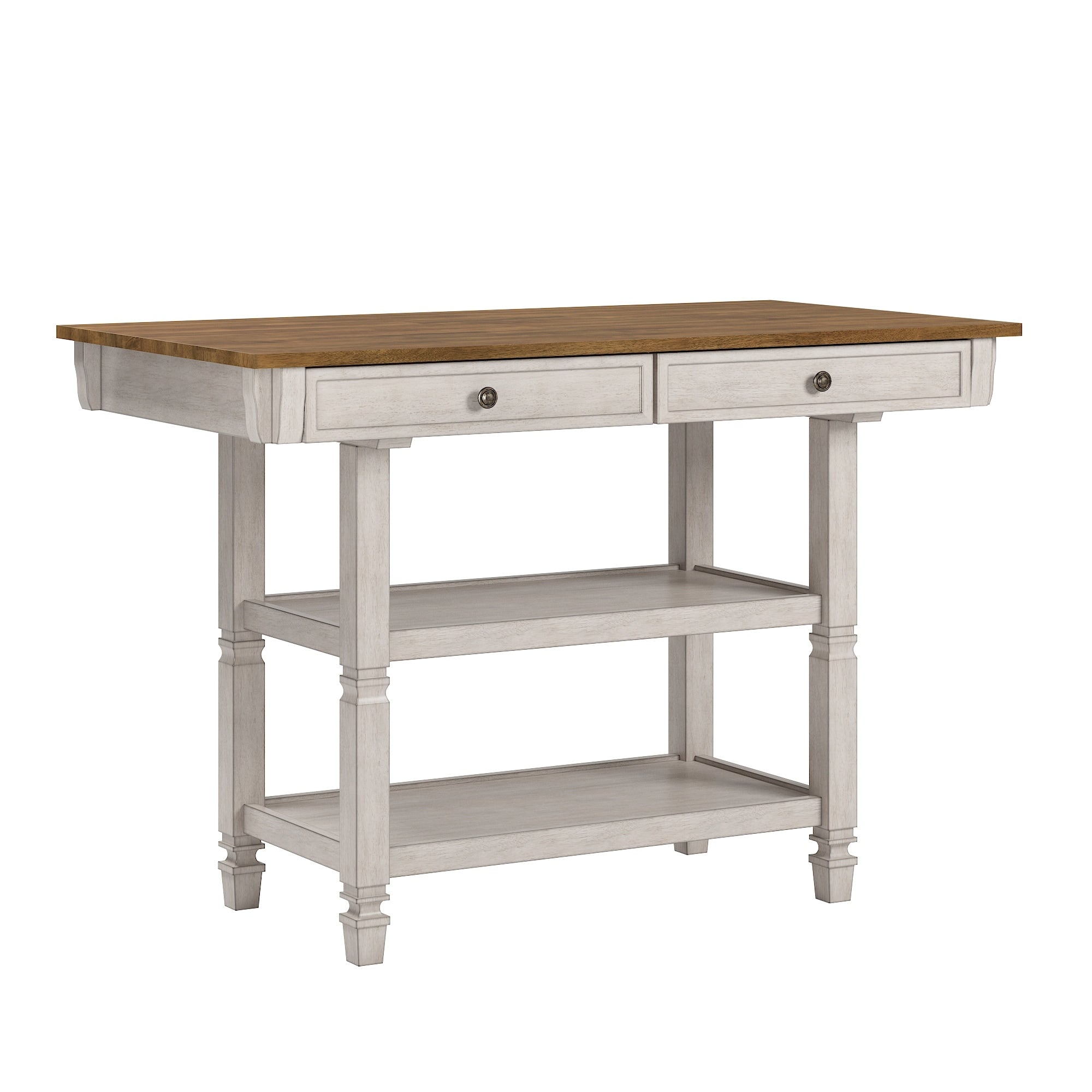 Elena Two Tone Antique Kitchen Island Buffet By Inspire Q Classic