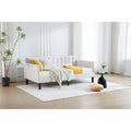 Elena Twin Size Ivory Boucle Upholstered Daybed Ribbed Tufted Backrest Modern Design