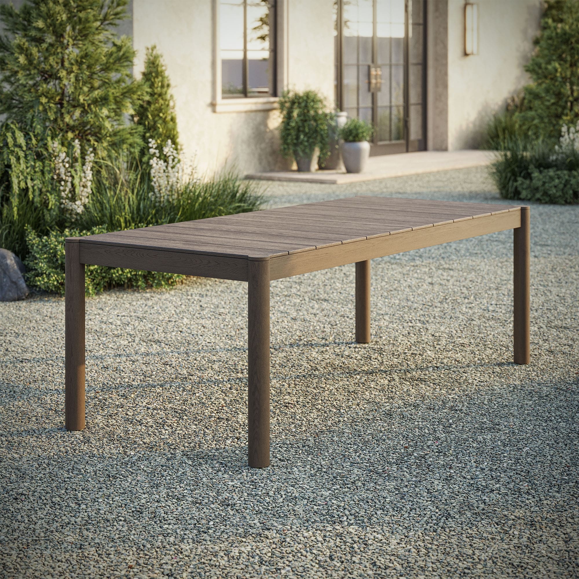 Eleni 89 Inch Outdoor Patio Teak Wood Dining Table