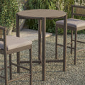 Eleni Round 35 Inch Outdoor Teak Wood Round Bar Table