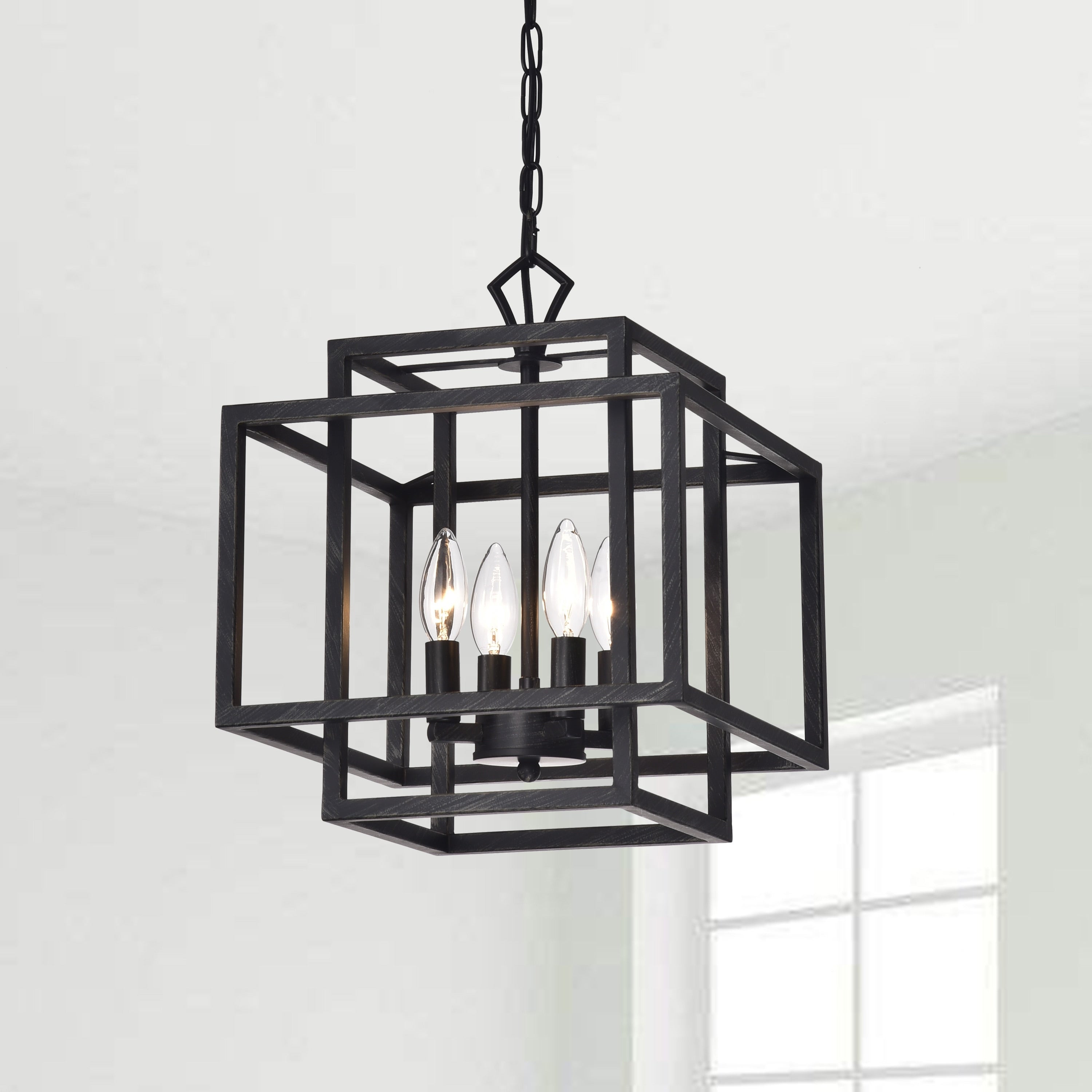 Eleonor Antique Black 4 Light Ironwork Chandelier