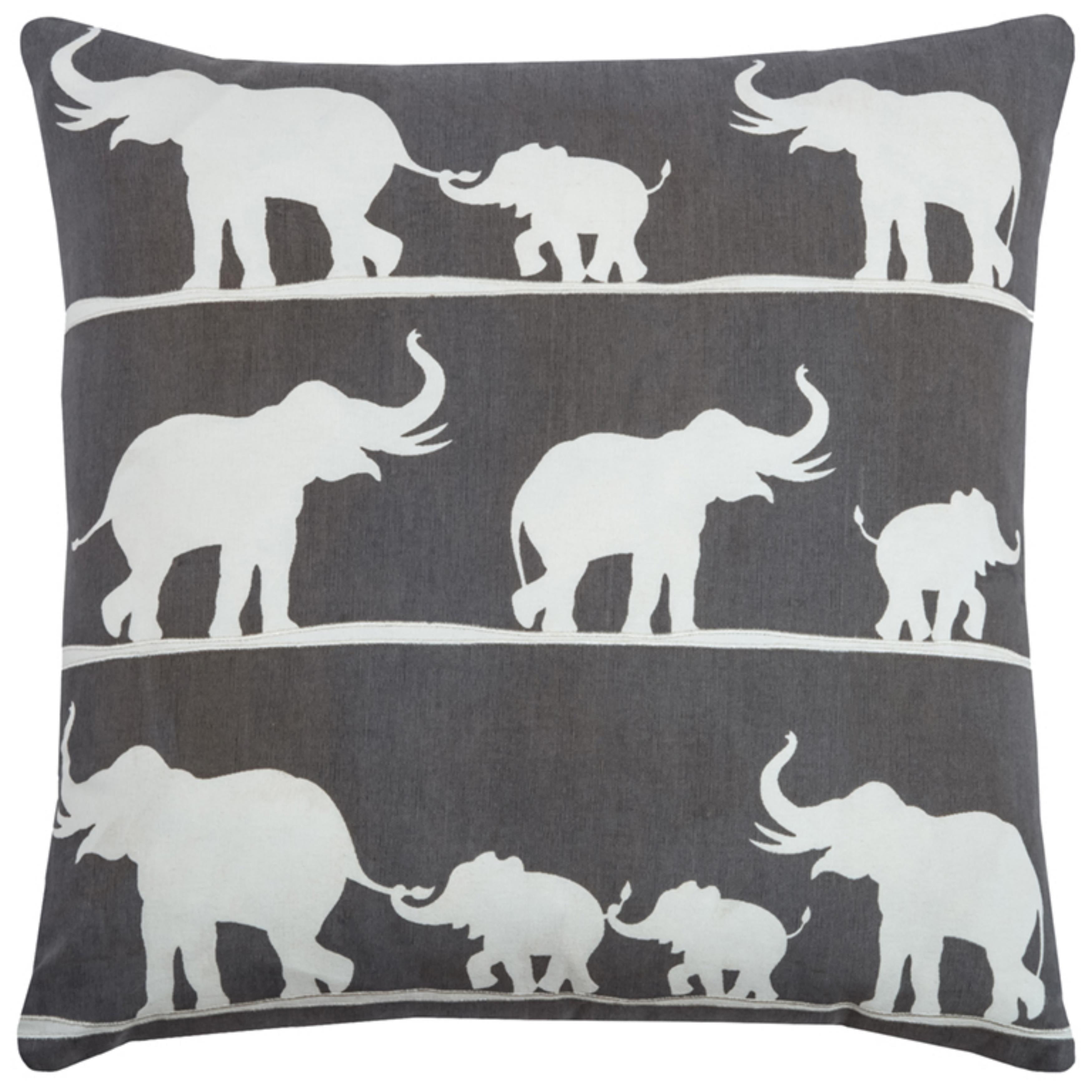 Rizzy Home Elephants Cotton Decorative Throw Pillow