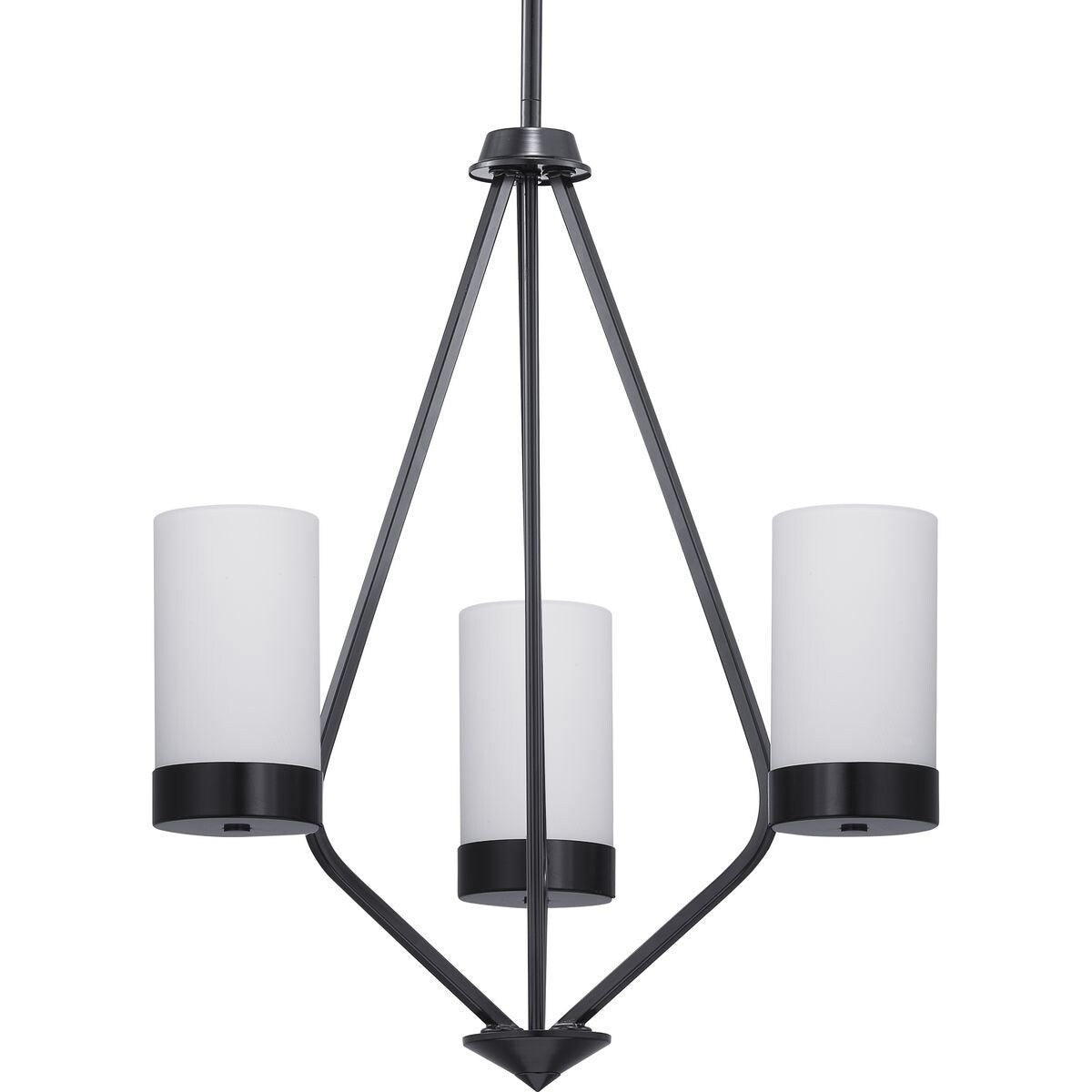 Progress Lighting Elevate Collection Black Steel And Glass 3 Light Chandelier
