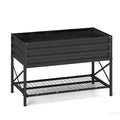 Elevated Gardening Bed With Bottom Storage Shelf For Yard Patio Garden
